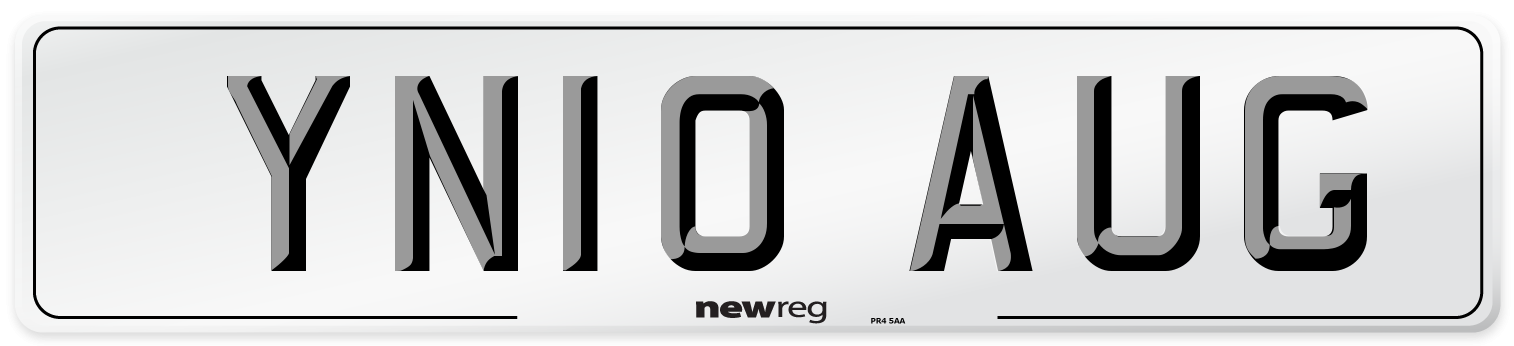 YN10 AUG Number Plate from New Reg